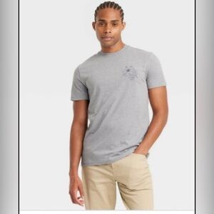 Goodfellow & Co Men's Grey Crew Neck Graphic Tee